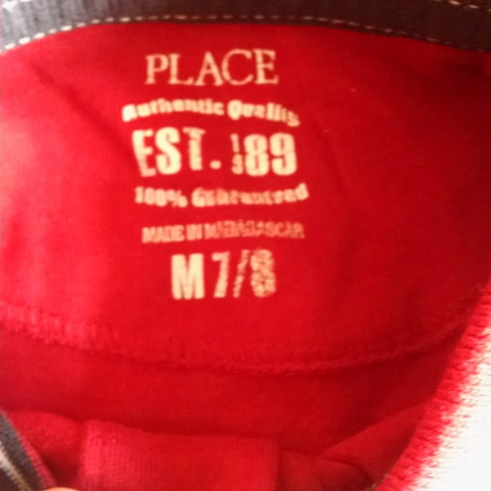 Boy's long sleeve red polo size M 7/8 - Picture 5 of 5